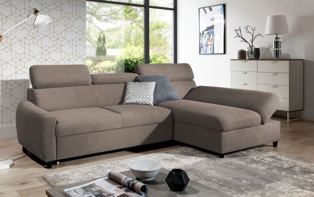 Luxusbetten24 Schlafsofa Designer Sofa Noura Mini, mit Schlaf- und Klappfunktion von Luxusbetten24