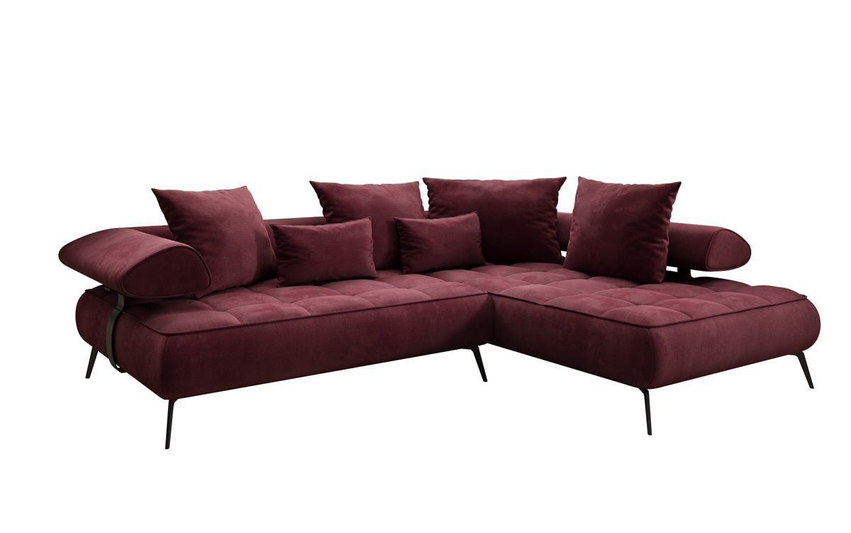 Luxusbetten24 Schlafsofa Designer Sofa Sydney L, in Samt mit elektrischer Schlaffunktion von Luxusbetten24