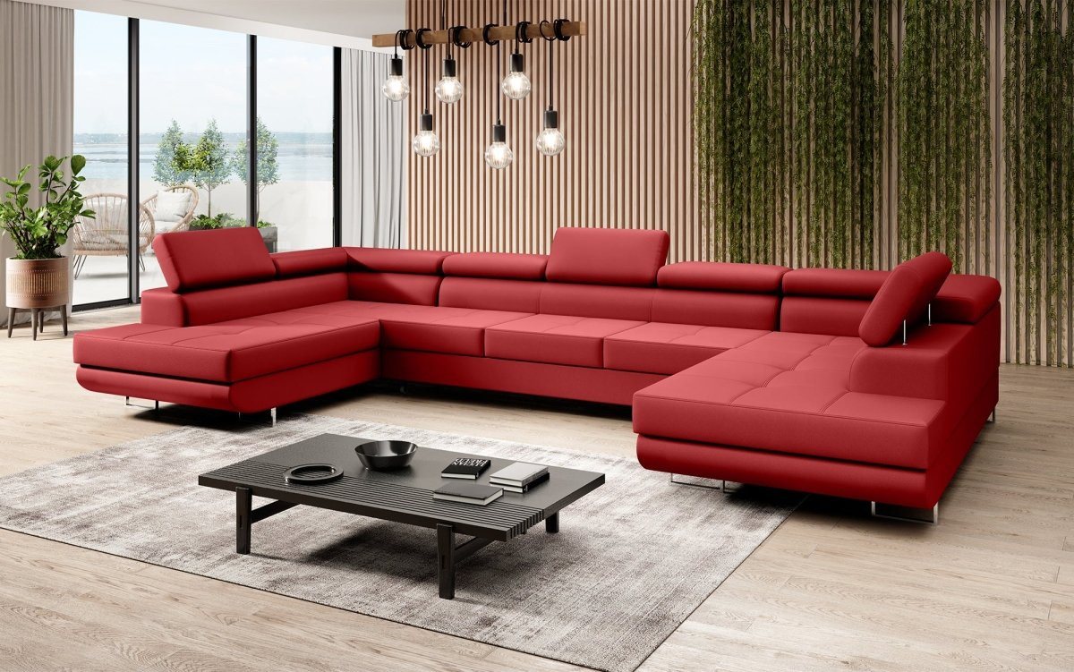 Luxusbetten24 Schlafsofa Designer Sofa Taormina, mit Stauraum und Schlaffunktion von Luxusbetten24