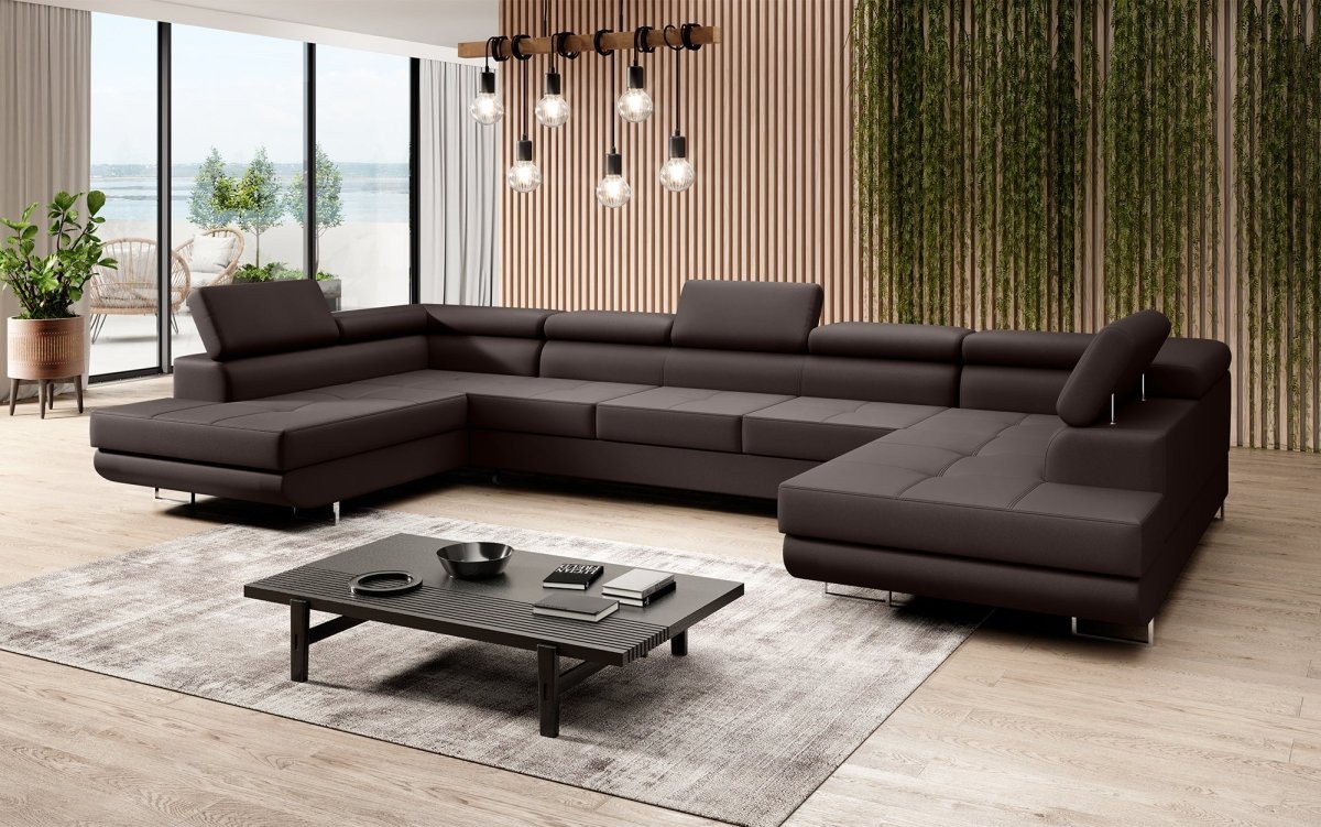 Luxusbetten24 Schlafsofa Designer Sofa Taormina, mit Stauraum und Schlaffunktion von Luxusbetten24