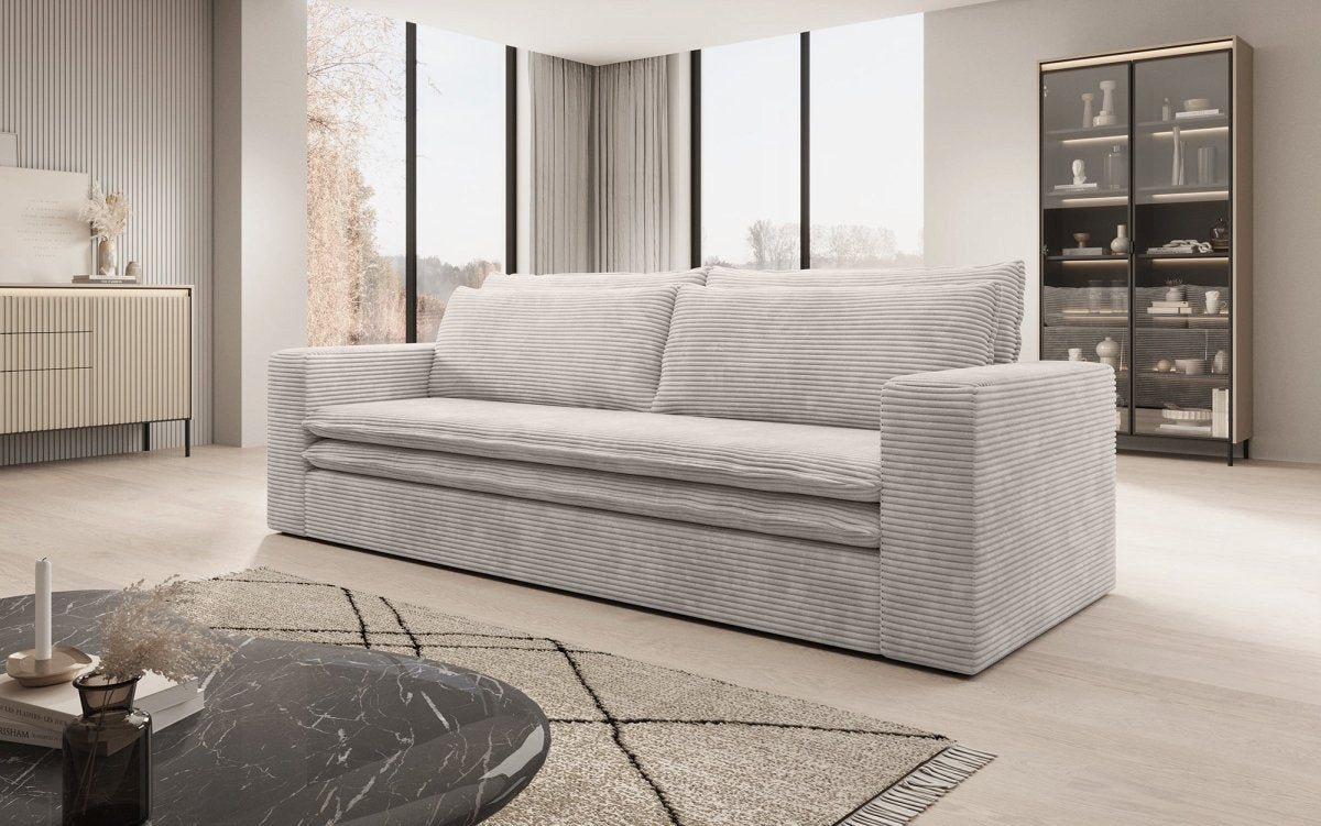 Luxusbetten24 Schlafsofa Designer Sofa Tilo, mit Schlaf- und Klappfunktion von Luxusbetten24