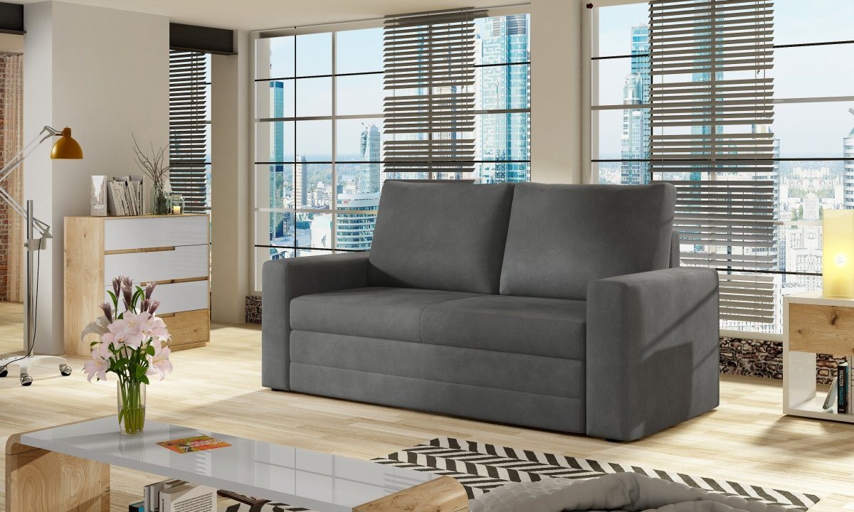 Luxusbetten24 Schlafsofa Designer Schlafsofa Wave, mit Stauraum von Luxusbetten24