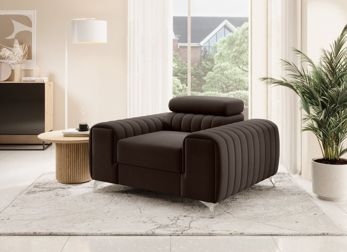 Luxusbetten24 Sessel Designer Sessel Linuro, mit verstellbarer Kopflehne Luxusbetten24 Sessel Designer Sessel Linuro, mit verstellbarer Kopflehne von Luxusbetten24