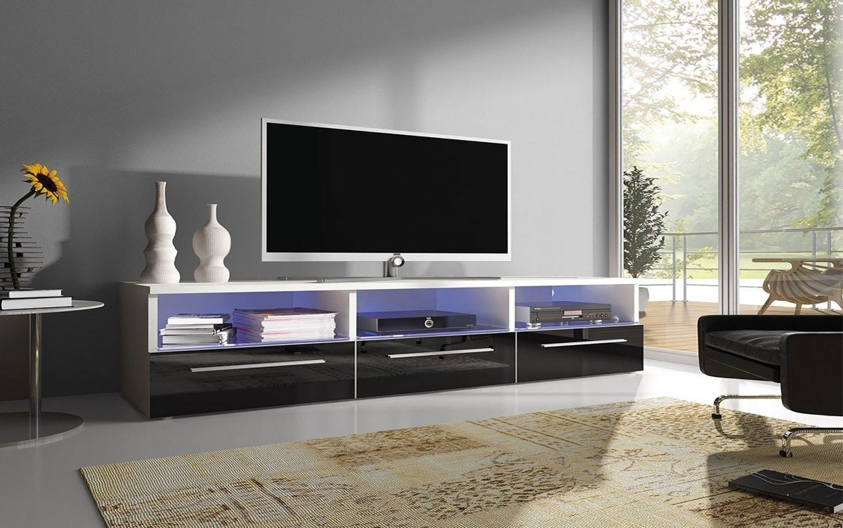 Luxusbetten24 Sideboard TV Lowboard Depose, mit LED-Beleuchtung von Luxusbetten24