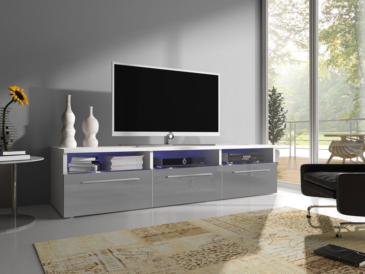 Luxusbetten24 Sideboard TV Lowboard Depose, mit LED-Beleuchtung von Luxusbetten24