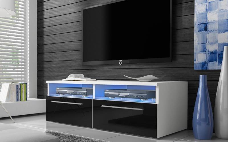 Luxusbetten24 Sideboard TV Lowboard Lumino, mit LED-Beleuchtung von Luxusbetten24