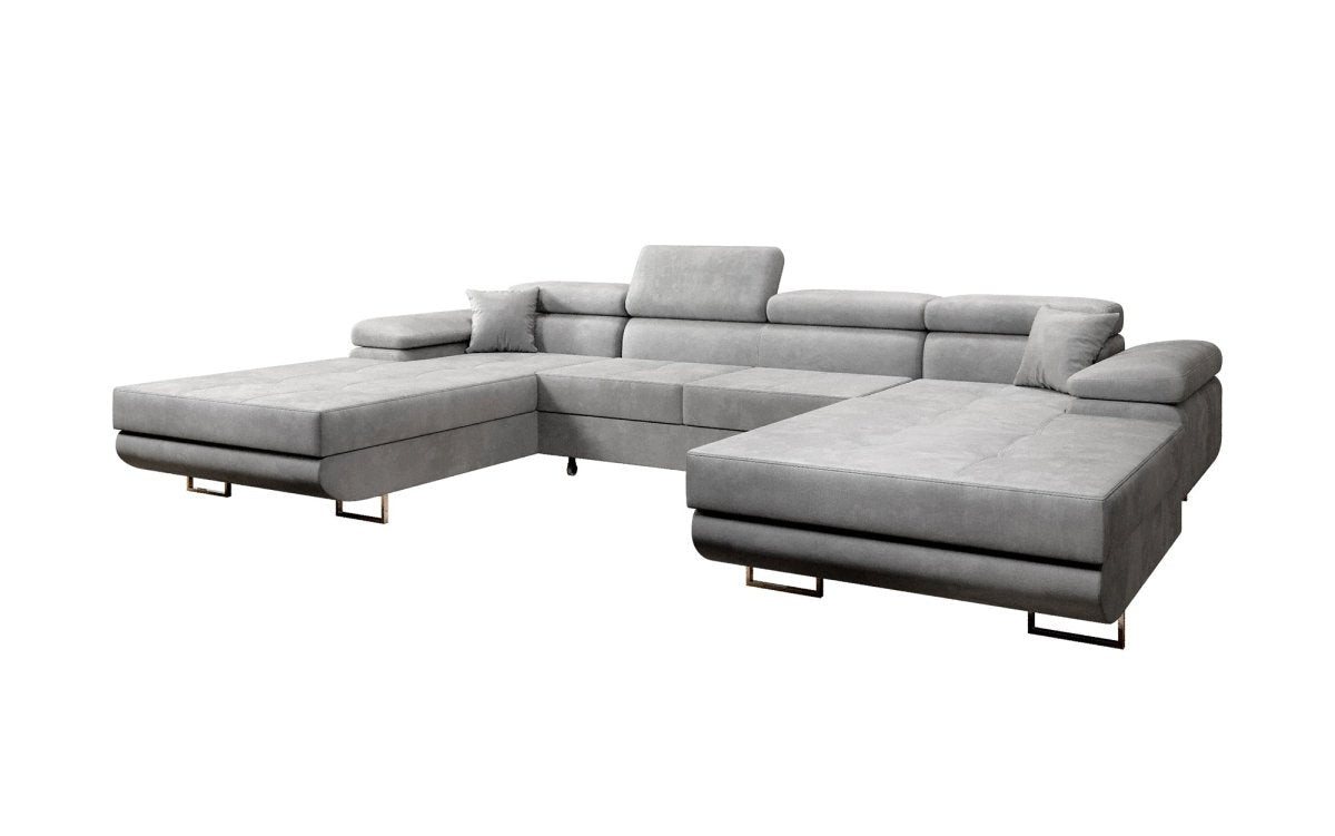 Luxusbetten24 Schlafsofa Designer Sofa Calvera U, mit Schlaf- und Klappfunktion von Luxusbetten24