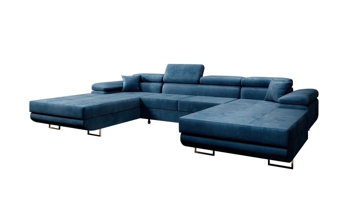 Luxusbetten24 Schlafsofa Designer Sofa Calvera U, mit Schlaf- und Klappfunktion von Luxusbetten24