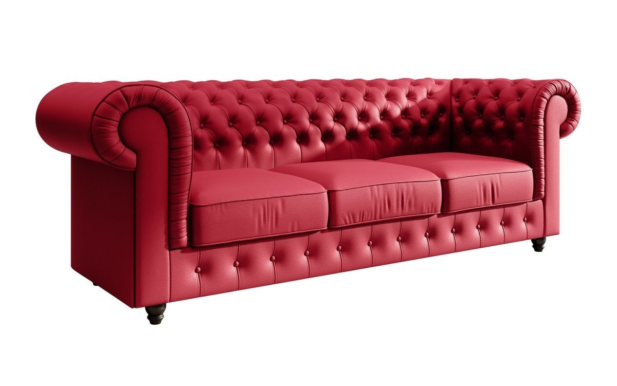 Luxusbetten24 Sofa Chesterfield Sofa Hermine, mit Kunstlederbezug von Luxusbetten24