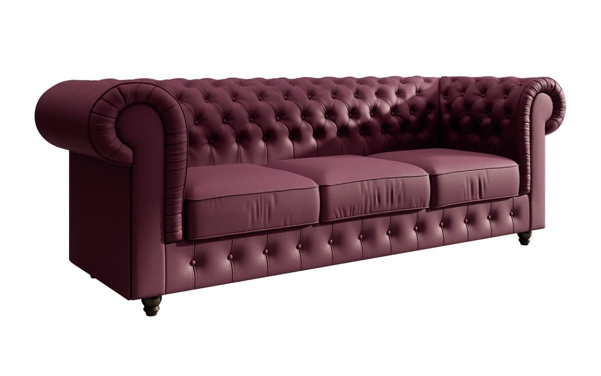 Luxusbetten24 Sofa Chesterfield Sofa Hermine, mit Kunstlederbezug von Luxusbetten24