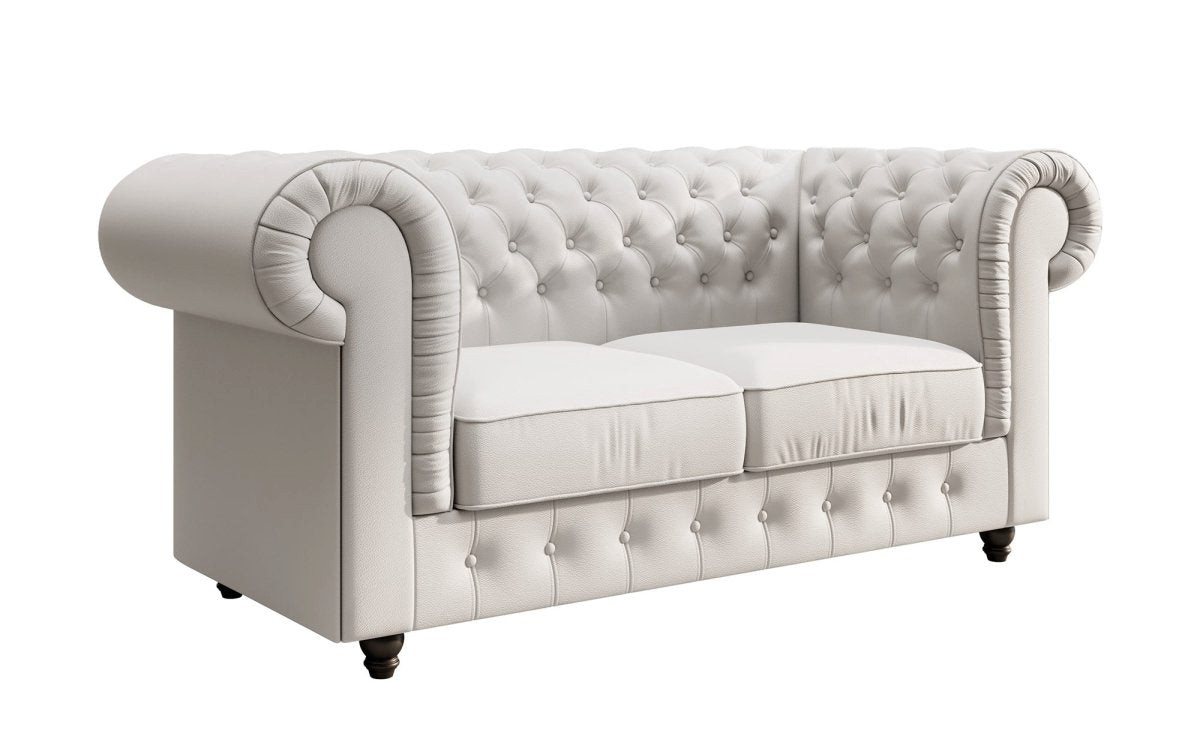 Luxusbetten24 Sofa Chesterfield Sofa Lorena, mit Kunstlederbezug von Luxusbetten24