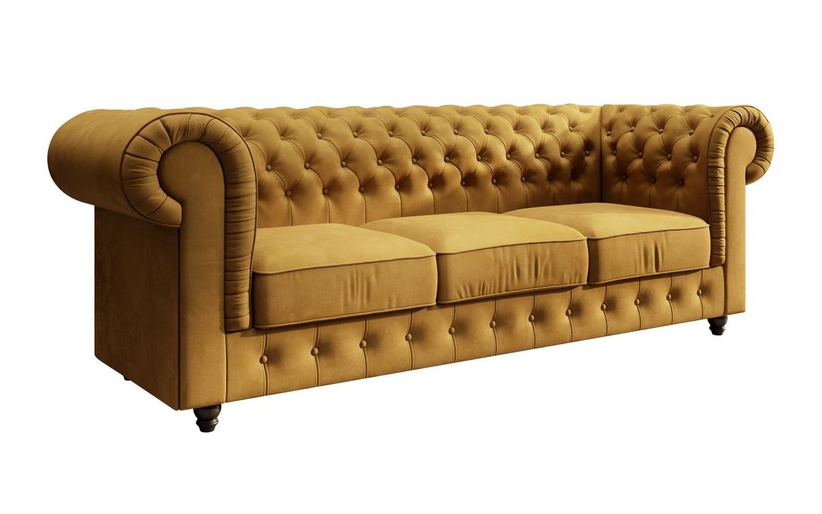 Luxusbetten24 Sofa Chesterfield Sofa Sora, mit Samtbezug von Luxusbetten24