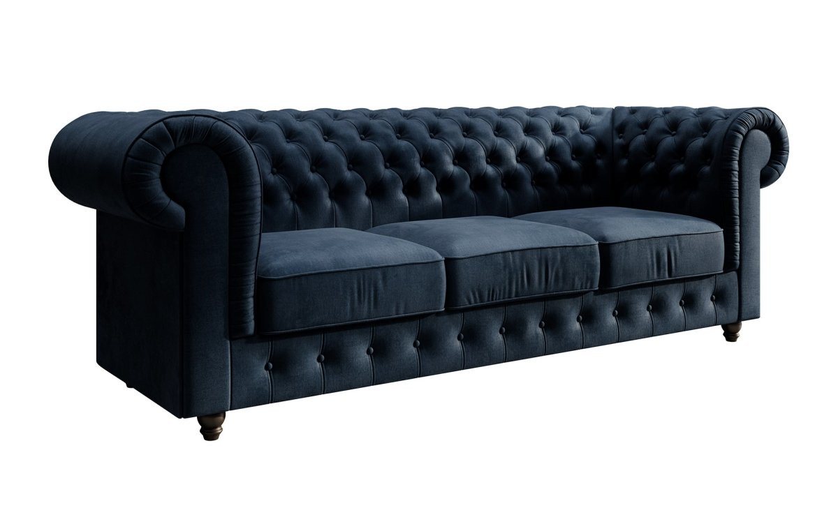 Luxusbetten24 Sofa Chesterfield Sofa Sora, mit Samtbezug von Luxusbetten24