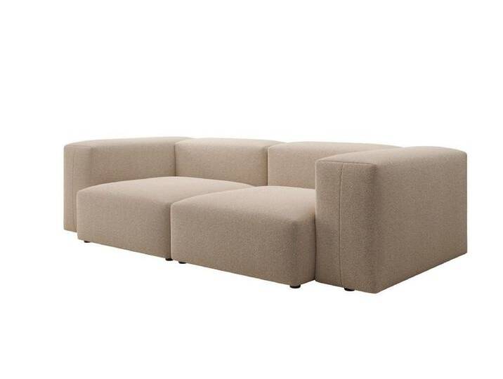 Luxusbetten24 Sofa Designer 2 Sitzer Sofa Snug, in Bouclé, beige, Beige von Luxusbetten24