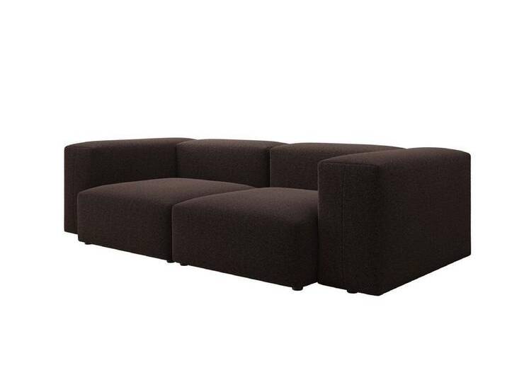 Luxusbetten24 Sofa Designer 2 Sitzer Sofa Snug, in Bouclé, braun, Braun von Luxusbetten24