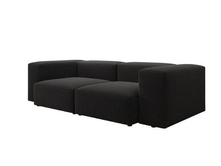 Luxusbetten24 Sofa Designer 2 Sitzer Sofa Snug, in Bouclé, schwarz, Schwarz von Luxusbetten24