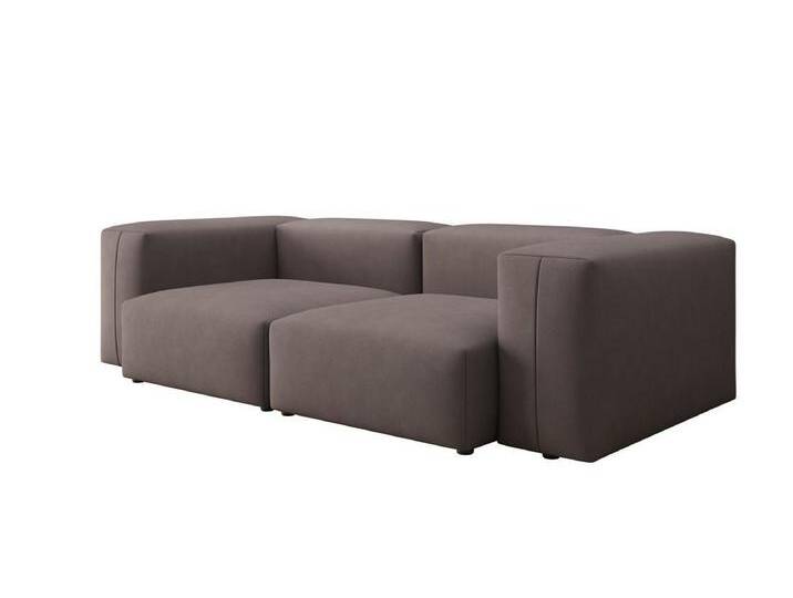 Luxusbetten24 Sofa Designer 2 Sitzer Sofa Snug, in Stoff, braun, Braun von Luxusbetten24