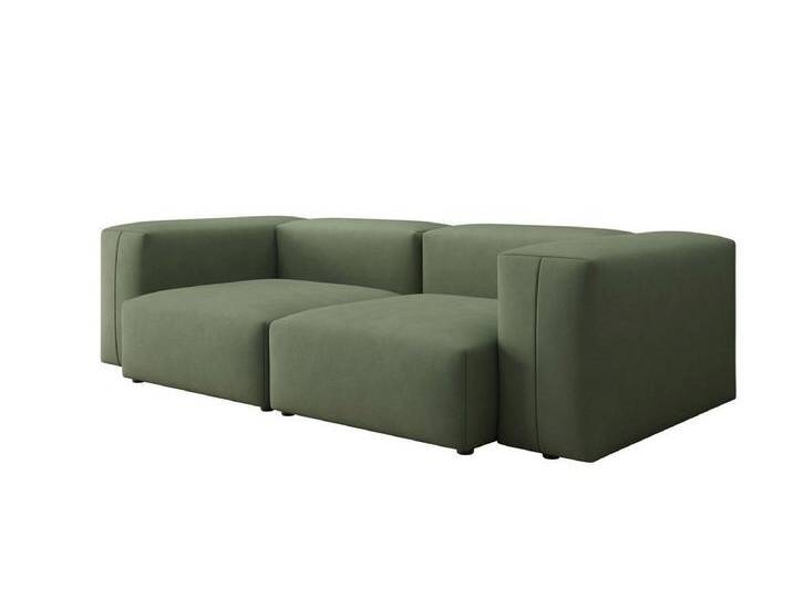 Luxusbetten24 Sofa Designer 2 Sitzer Sofa Snug, in Stoff, grün, Grün von Luxusbetten24