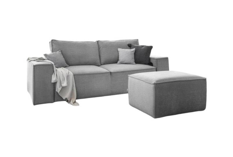 Luxusbetten24 Sofa Designer 2er Sofa Solaris, mit Stauraum und Schlaffunktion von Luxusbetten24