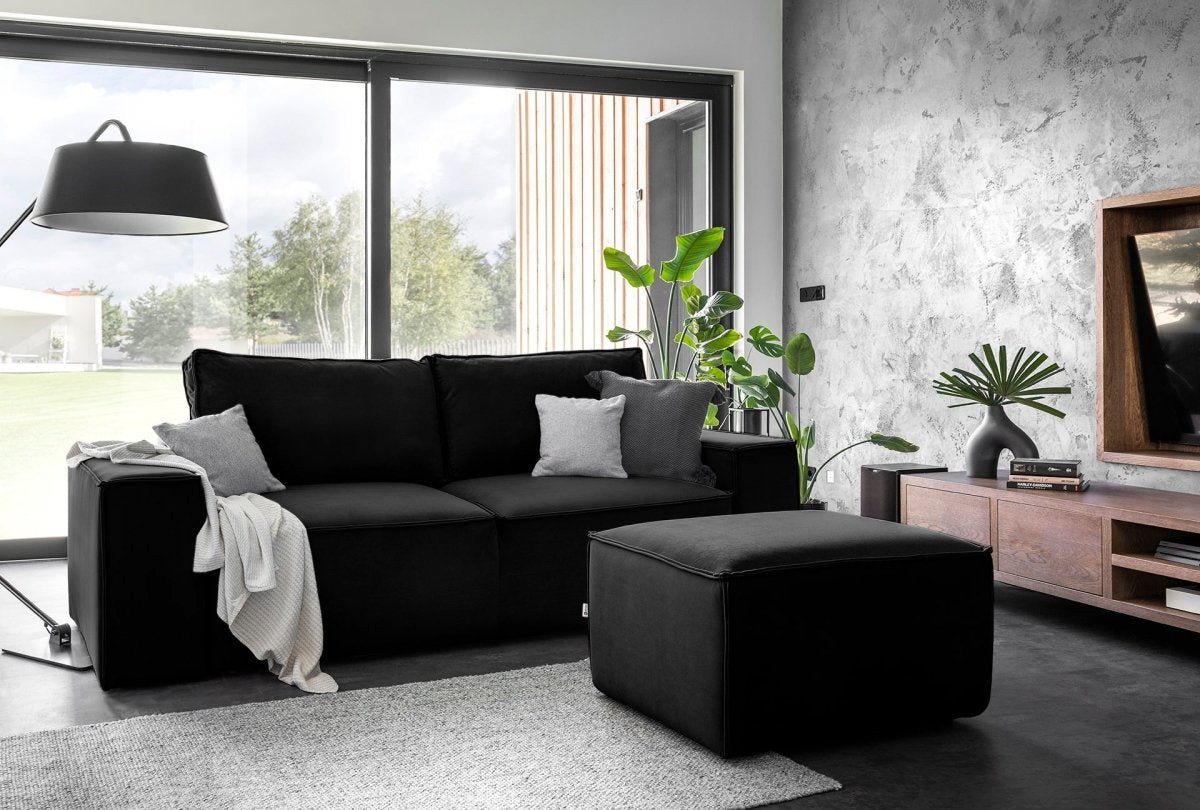 Luxusbetten24 Sofa Designer 2er Sofa Solaris, mit Stauraum und Schlaffunktion von Luxusbetten24