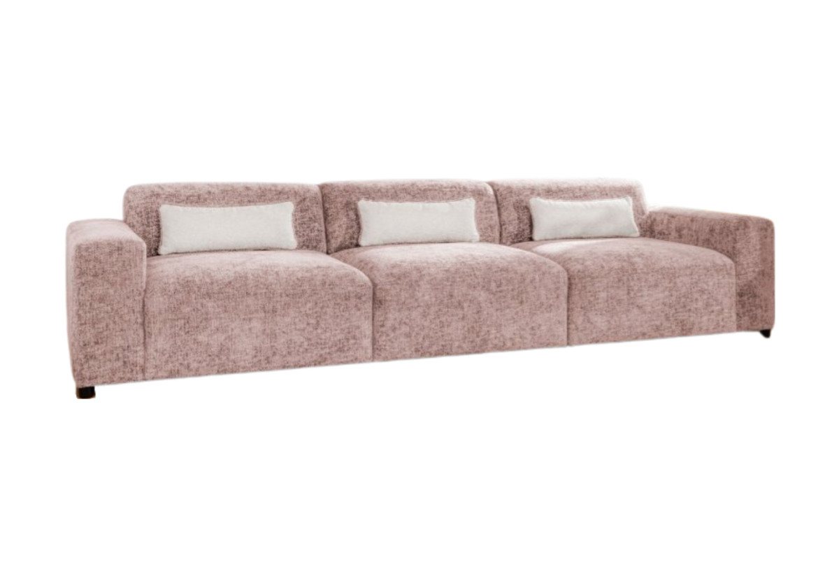 Luxusbetten24 Sofa Designer 3er Sofa Napoli, mit geflochtener Stoffstruktur von Luxusbetten24