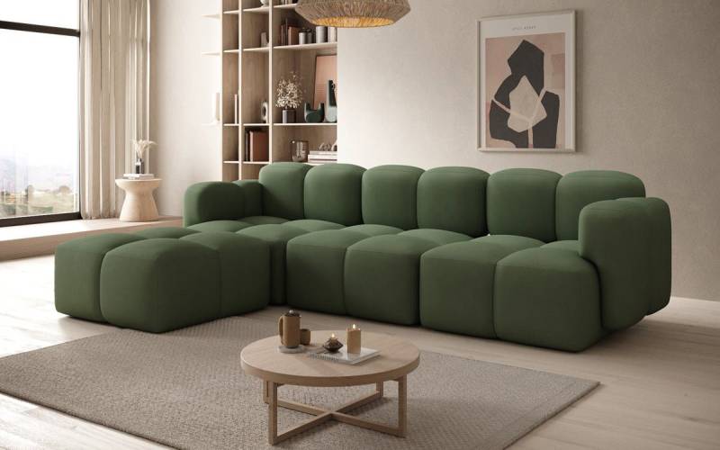 Luxusbetten24 Sofa Designer L Sofa Celly, mit Stoffbezug von Luxusbetten24