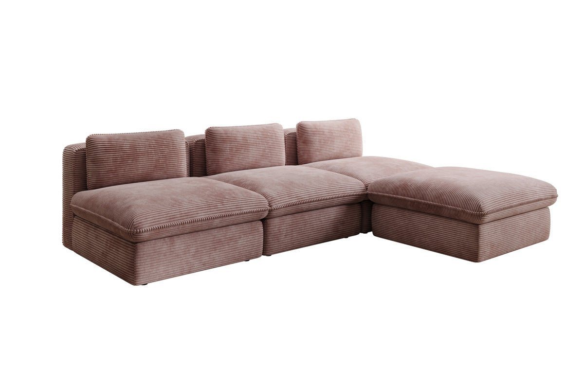 Luxusbetten24 Sofa Designer L Sofa Cuddle in Cord, frei positionierbarer Hocker als Ottomane Luxusbetten24 Sofa Designer L Sofa Cuddle in Cord, frei positionierbarer Hocker als Ottomane von Luxusbetten24
