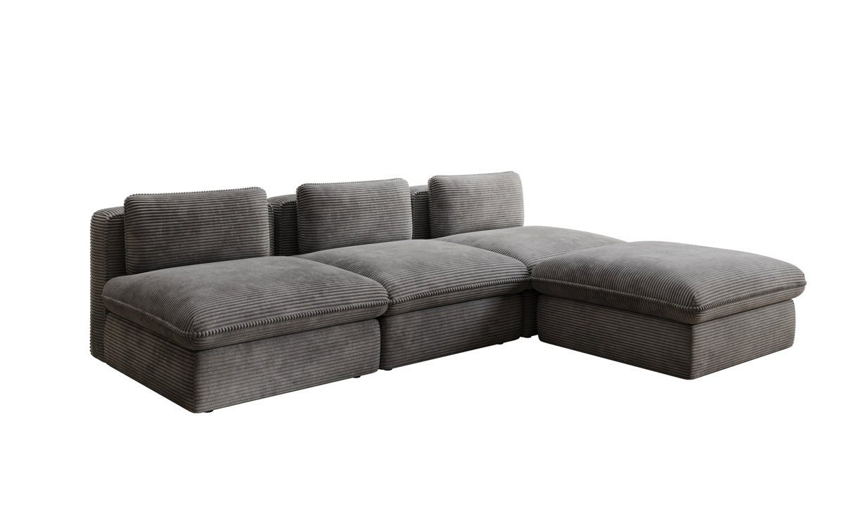 Luxusbetten24 Sofa Designer L Sofa Cuddle in Cord, frei positionierbarer Hocker als Ottomane Luxusbetten24 Sofa Designer L Sofa Cuddle in Cord, frei positionierbarer Hocker als Ottomane von Luxusbetten24