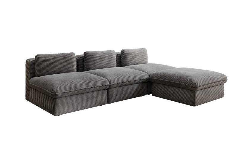 Luxusbetten24 Sofa Designer L Sofa Cuddle in Cord, frei positionierbarer Hocker als Ottomane Luxusbetten24 Sofa Designer L Sofa Cuddle in Cord, frei positionierbarer Hocker als Ottomane von Luxusbetten24