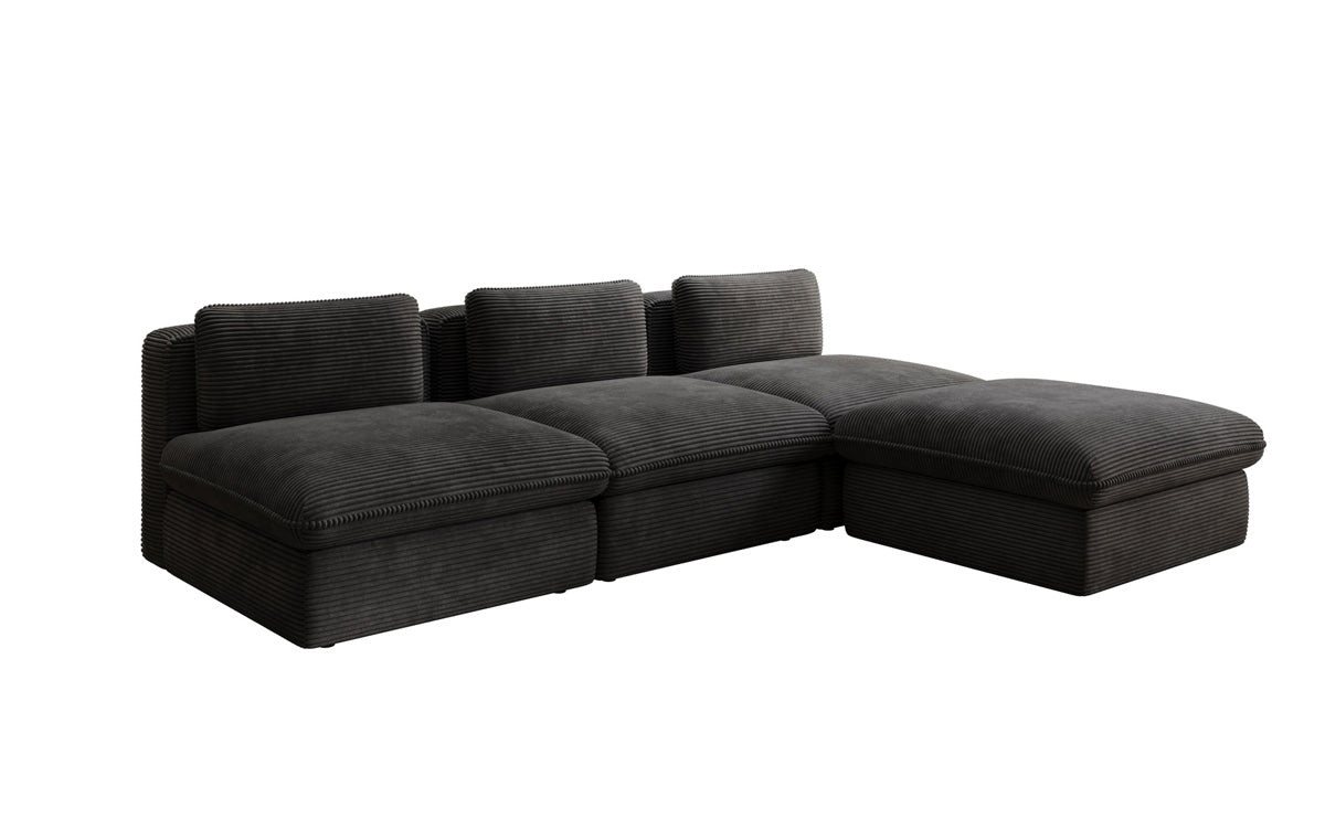 Luxusbetten24 Sofa Designer L Sofa Cuddle in Cord, frei positionierbarer Hocker als Ottomane Luxusbetten24 Sofa Designer L Sofa Cuddle in Cord, frei positionierbarer Hocker als Ottomane von Luxusbetten24