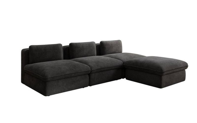 Luxusbetten24 Sofa Designer L Sofa Cuddle in Cord, frei positionierbarer Hocker als Ottomane Luxusbetten24 Sofa Designer L Sofa Cuddle in Cord, frei positionierbarer Hocker als Ottomane von Luxusbetten24