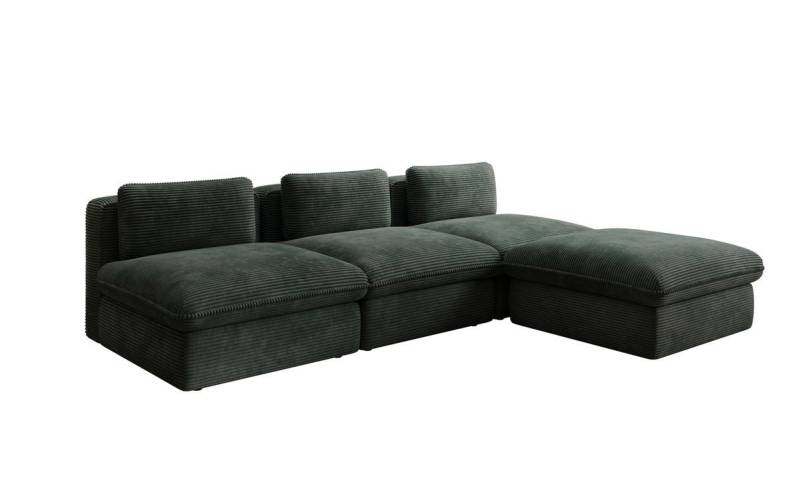 Luxusbetten24 Sofa Designer L Sofa Cuddle in Cord, frei positionierbarer Hocker als Ottomane Luxusbetten24 Sofa Designer L Sofa Cuddle in Cord, frei positionierbarer Hocker als Ottomane von Luxusbetten24
