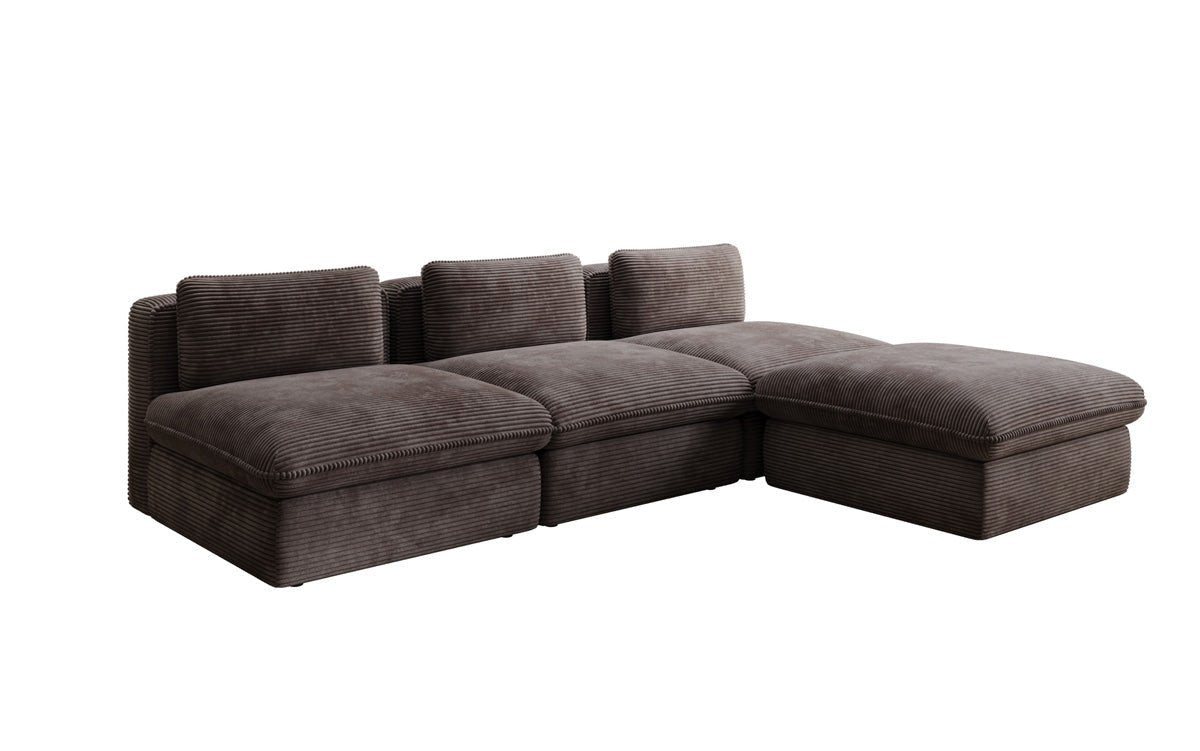 Luxusbetten24 Sofa Designer L Sofa Cuddle in Cord, frei positionierbarer Hocker als Ottomane Luxusbetten24 Sofa Designer L Sofa Cuddle in Cord, frei positionierbarer Hocker als Ottomane von Luxusbetten24