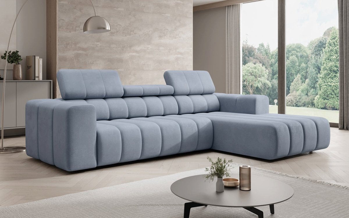 Luxusbetten24 Sofa Designer Sofa Aurora Mini, mit verstellbaren Kopfstützen von Luxusbetten24