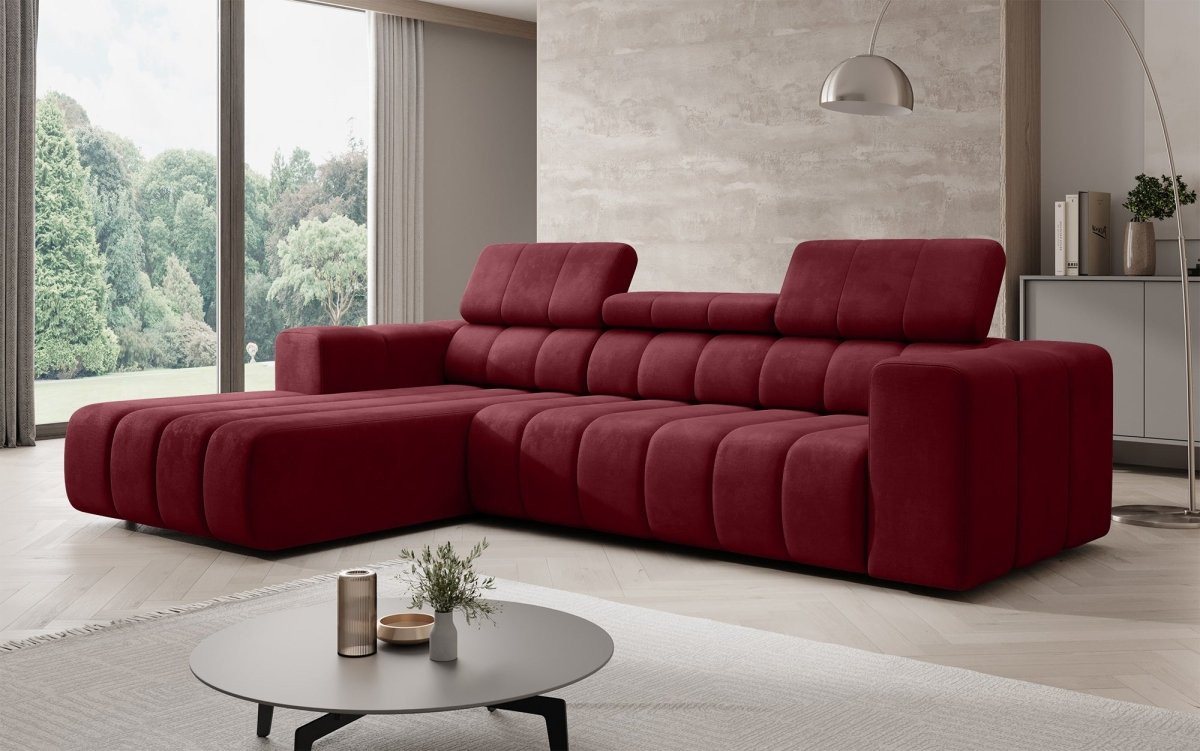 Luxusbetten24 Sofa Designer Sofa Aurora Mini, mit verstellbaren Kopfstützen von Luxusbetten24