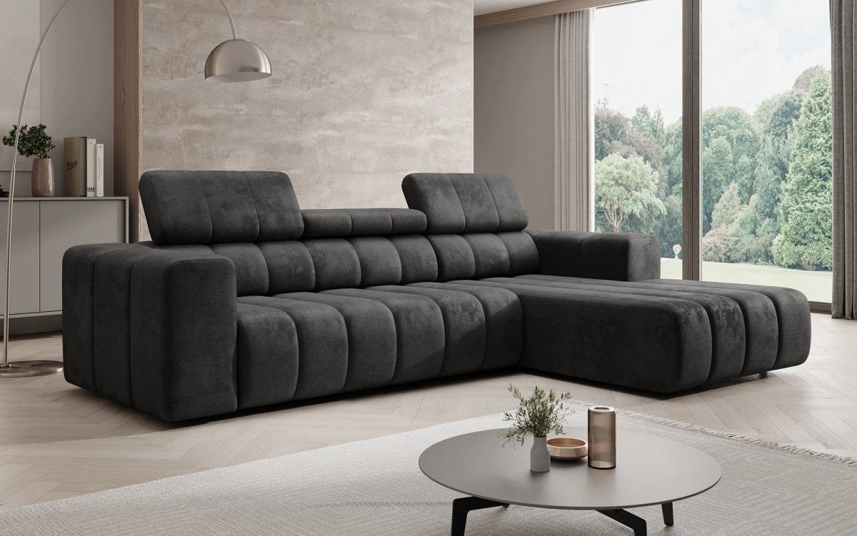 Luxusbetten24 Sofa Designer Sofa Aurora Mini, mit verstellbaren Kopfstützen von Luxusbetten24