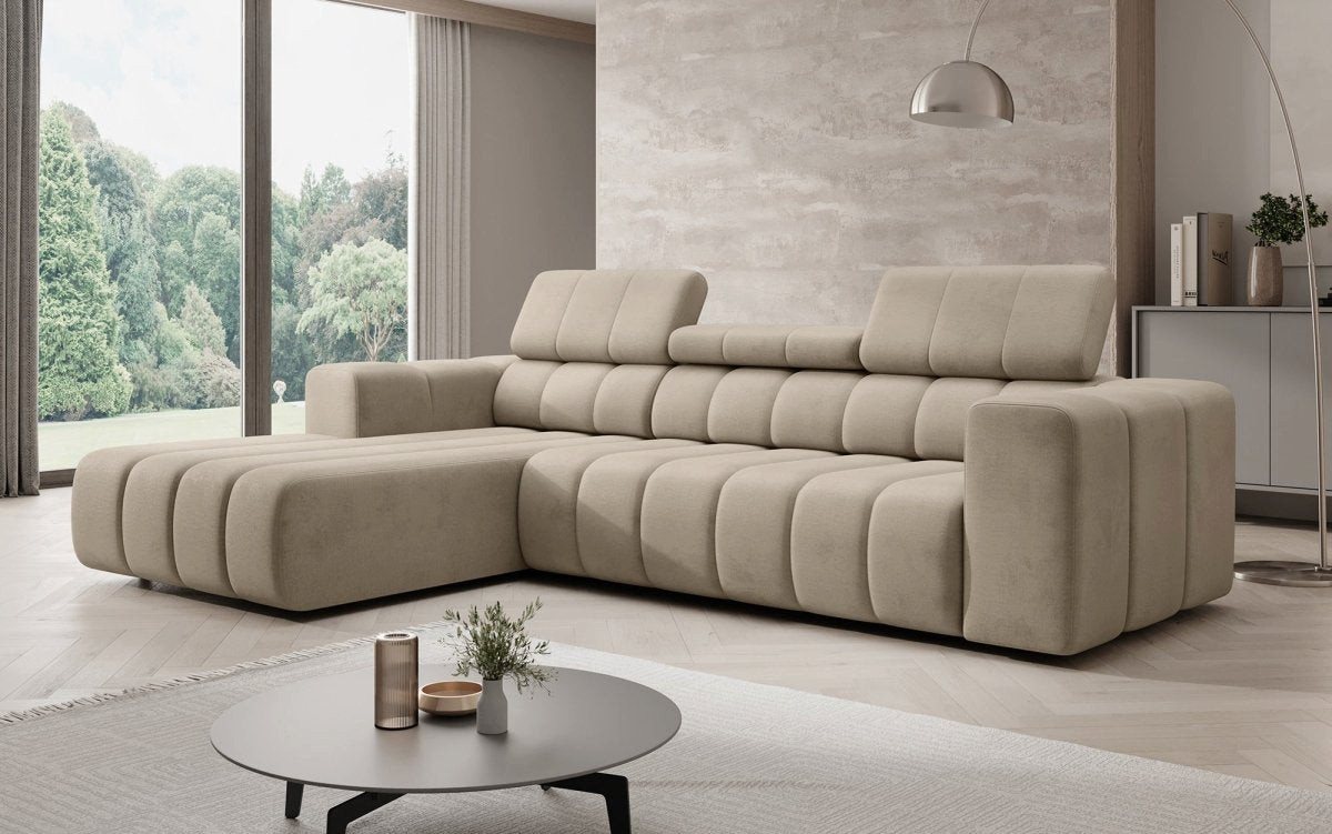 Luxusbetten24 Sofa Designer Sofa Aurora Mini, mit verstellbaren Kopfstützen von Luxusbetten24