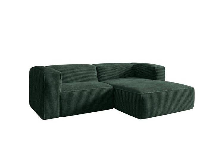 Luxusbetten24 Sofa Designer Sofa Comfy L Mini in Cord, grün, Grün von Luxusbetten24