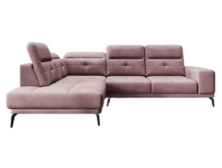 Luxusbetten24 Sofa Designer Sofa Isabella, mit verstellbarer Kopf- und Rückenlehne, rosa, Rosé von Luxusbetten24