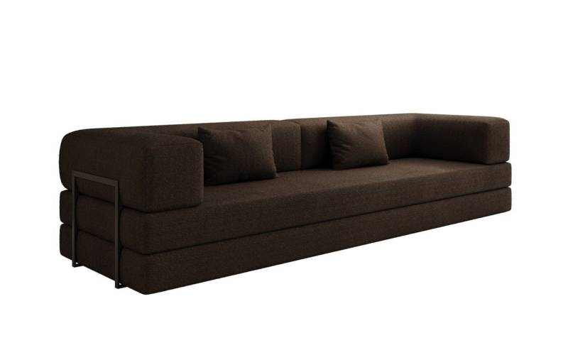 Luxusbetten24 Sofa Designer Sofa Lazy 3 Sitzer XXL, mit Liegefunktion und Bouclé-Bezug von Luxusbetten24