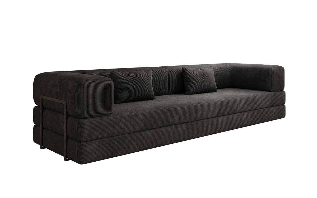 Luxusbetten24 Sofa Designer Sofa Lazy 3 Sitzer XXL Cord, mit Liegefunktion und Cordbezug von Luxusbetten24