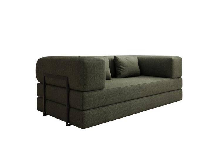 Luxusbetten24 Sofa Designer Sofa Lazy 3 Sitzer in Bouclé, mit Liegefunktion und Bouclébezug, grün, Grün von Luxusbetten24