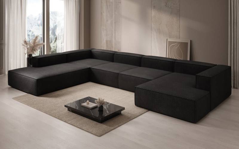 Luxusbetten24 Sofa Designer Sofa Lesley U XXL, mit Bouclé-Bezug Luxusbetten24 Sofa Designer Sofa Lesley U XXL, mit Bouclé-Bezug von Luxusbetten24
