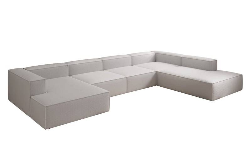 Luxusbetten24 Sofa Designer Sofa Lesley U XXL, mit Bouclé-Bezug von Luxusbetten24