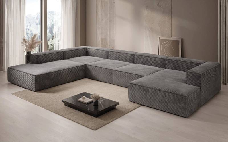 Luxusbetten24 Sofa Designer Sofa Lesley U XXL, mit Cord-Bezug Luxusbetten24 Sofa Designer Sofa Lesley U XXL, mit Cord-Bezug von Luxusbetten24