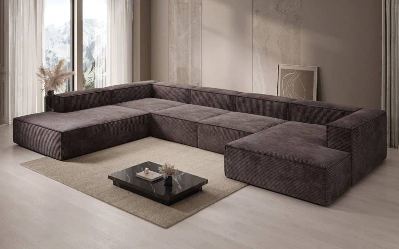 Luxusbetten24 Sofa Designer Sofa Lesley U XXL, mit Cord-Bezug Luxusbetten24 Sofa Designer Sofa Lesley U XXL, mit Cord-Bezug von Luxusbetten24