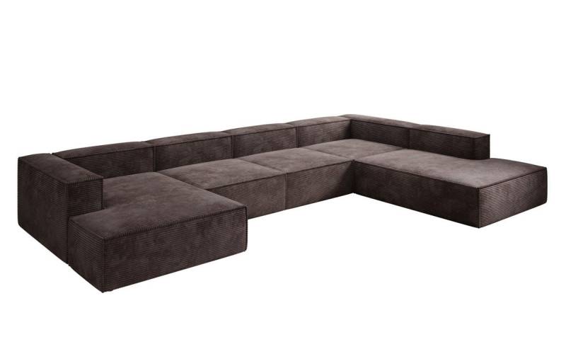 Luxusbetten24 Sofa Designer Sofa Lesley U XXL, mit Cord-Bezug von Luxusbetten24