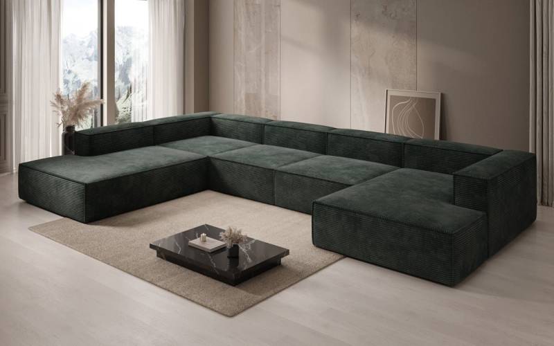 Luxusbetten24 Sofa Designer Sofa Lesley U XXL, mit Cord-Bezug Luxusbetten24 Sofa Designer Sofa Lesley U XXL, mit Cord-Bezug von Luxusbetten24