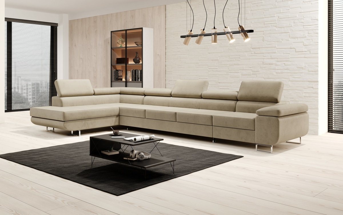 Luxusbetten24 Schlafsofa Designer Sofa Maxi, mit Schlaf- und Klapptfunktion von Luxusbetten24