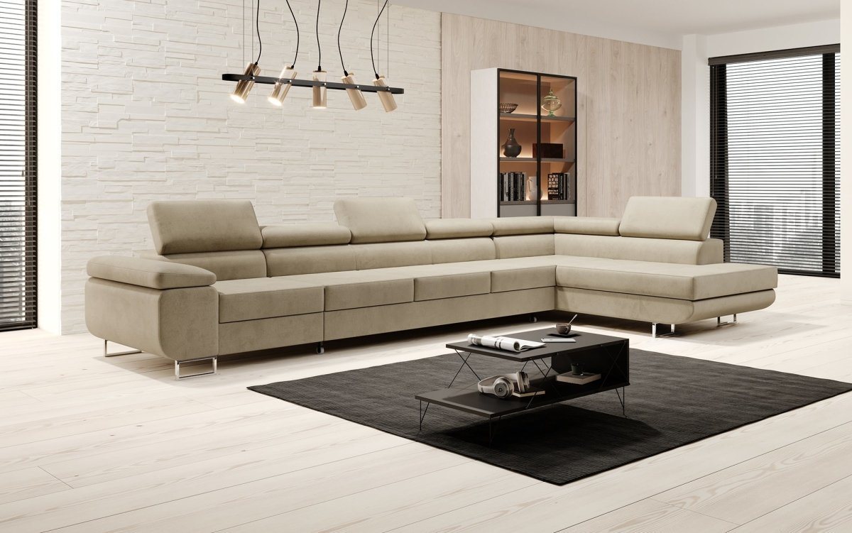 Luxusbetten24 Schlafsofa Designer Sofa Maxi, mit Schlaf- und Klapptfunktion von Luxusbetten24